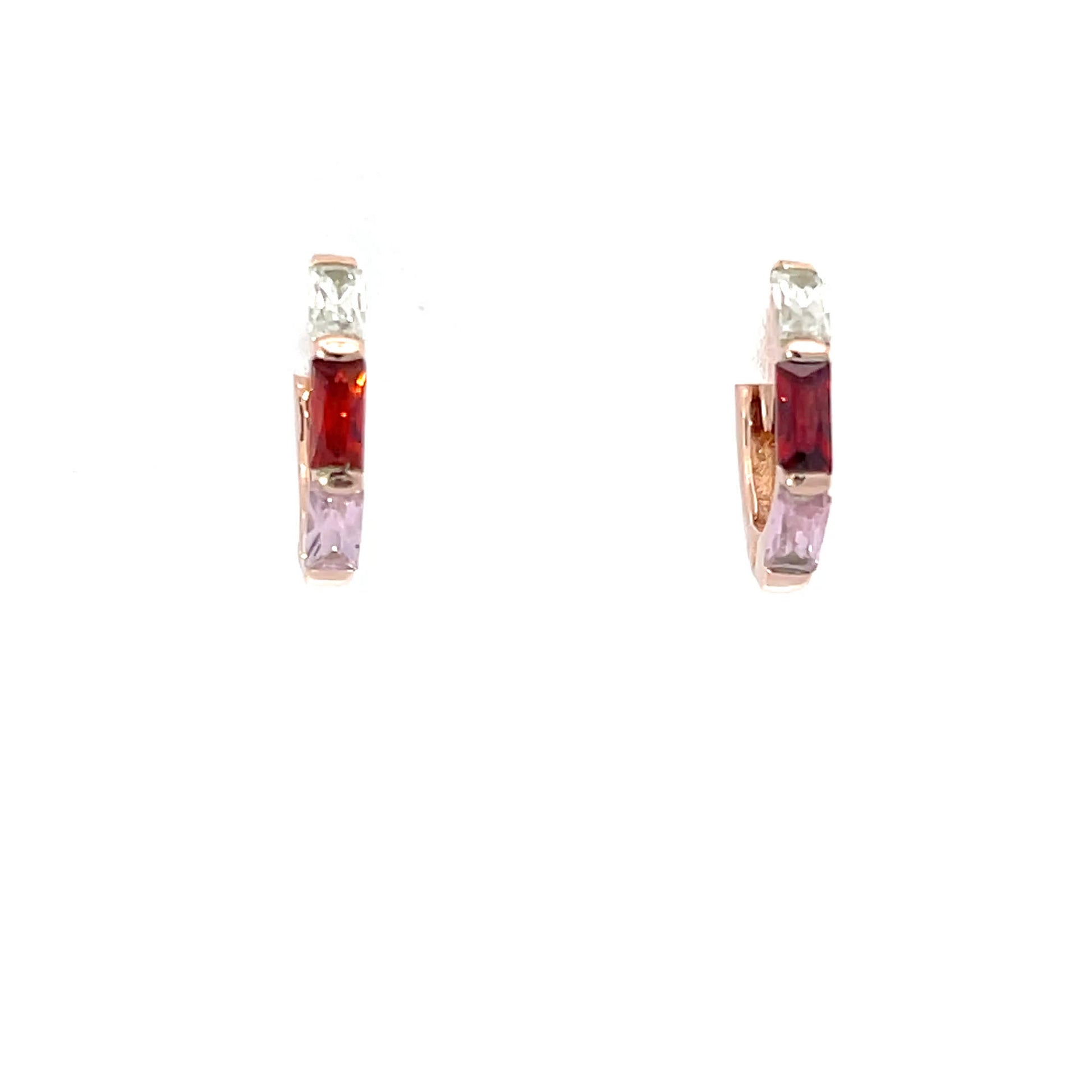 925 Silver Gold-Plated Geometric Hoop Earrings