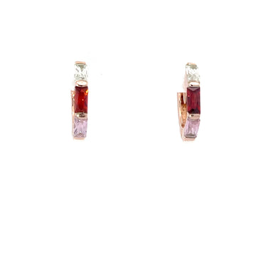 925 Silver Gold-Plated Geometric Hoop Earrings