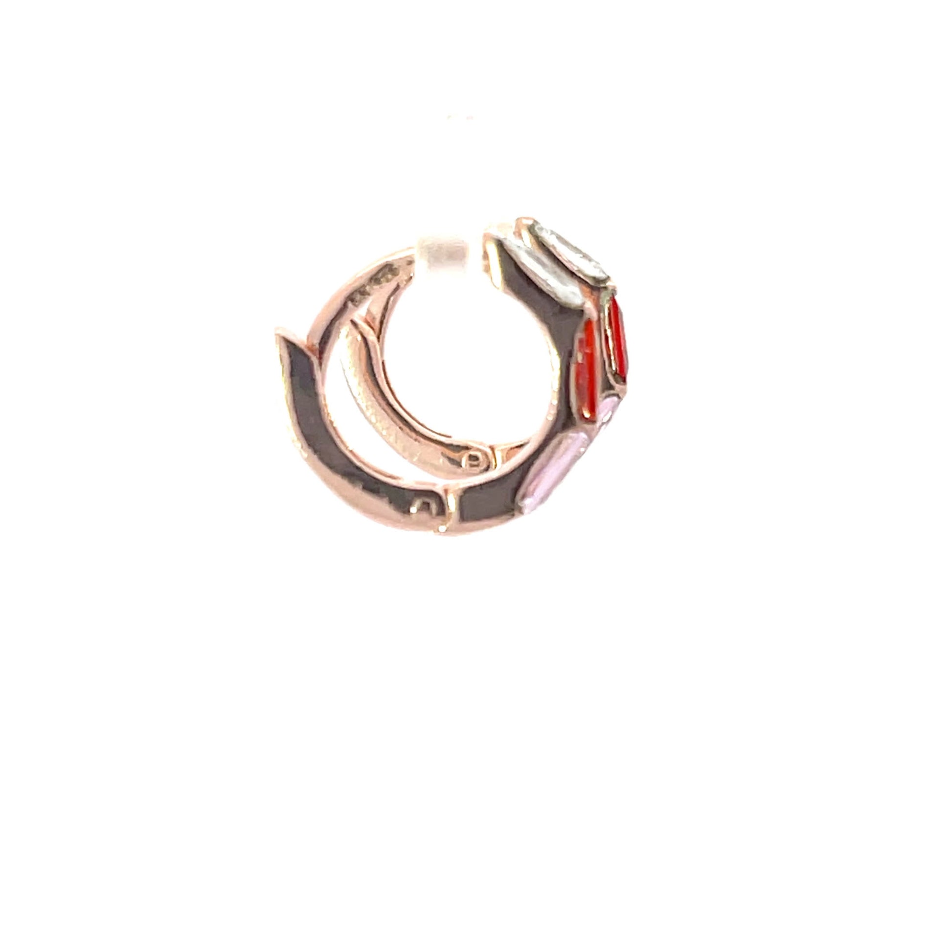 925 Silver Gold-Plated Geometric Hoop Earrings