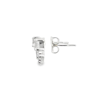 925 Silber Blumen Ohrstecker mit schwarzer Emaille