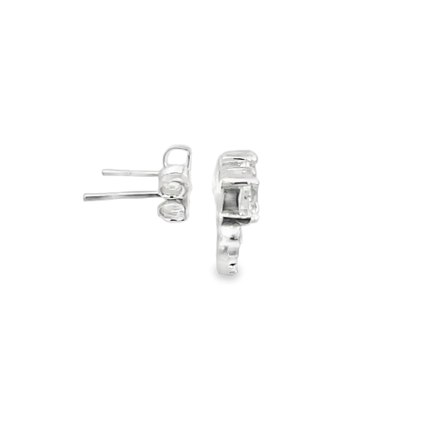 925 Silber Blumen Ohrstecker mit schwarzer Emaille