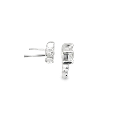 925 Silber Blumen Ohrstecker mit schwarzer Emaille
