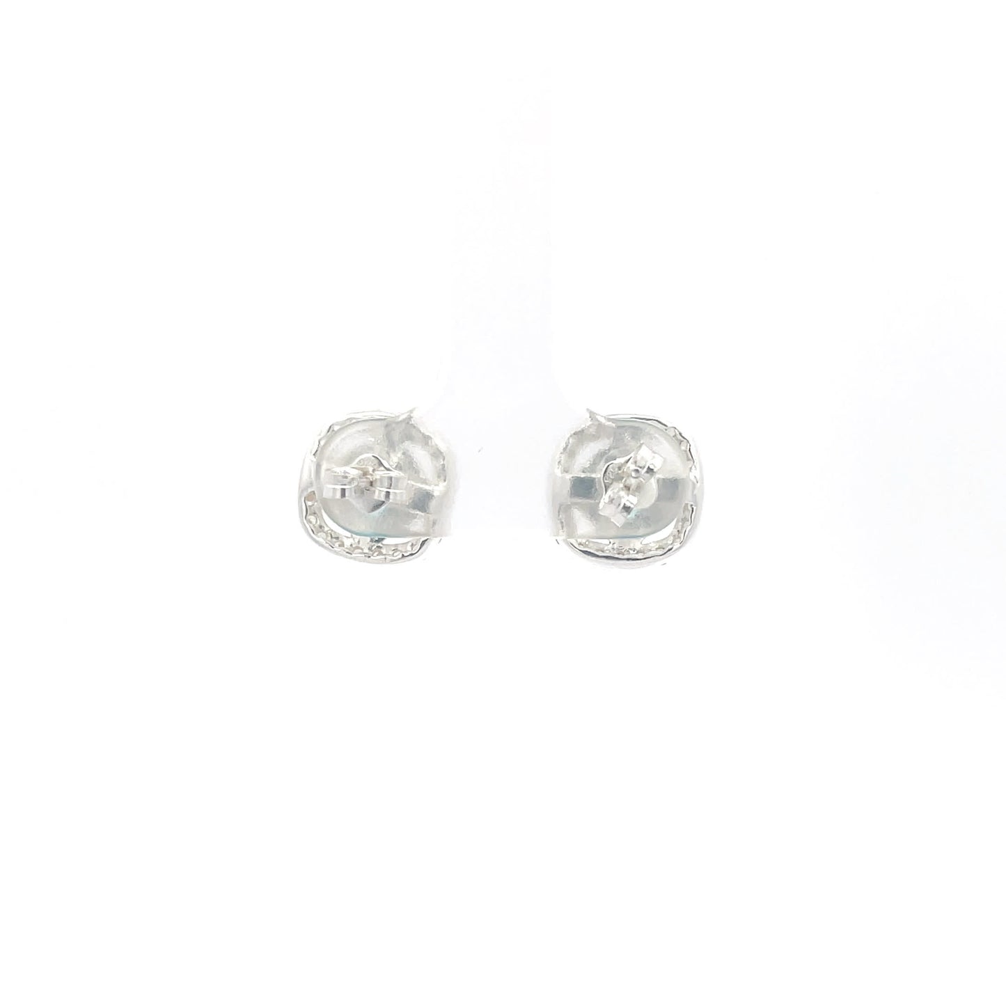 925 Silver Aqua Stone Stud Earrings