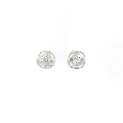 925 Silver Aqua Stone Stud Earrings