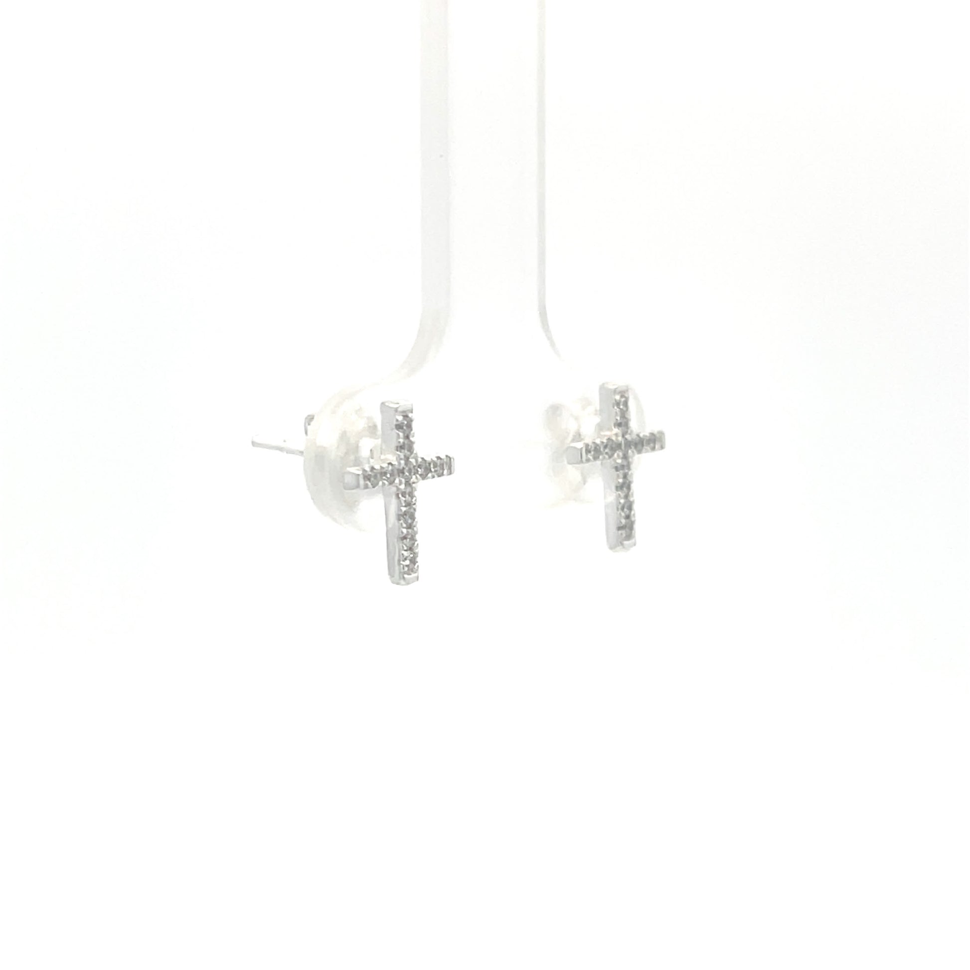 925 Silver Cross Stud Earrings