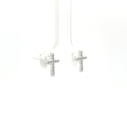 925 Silver Cross Stud Earrings