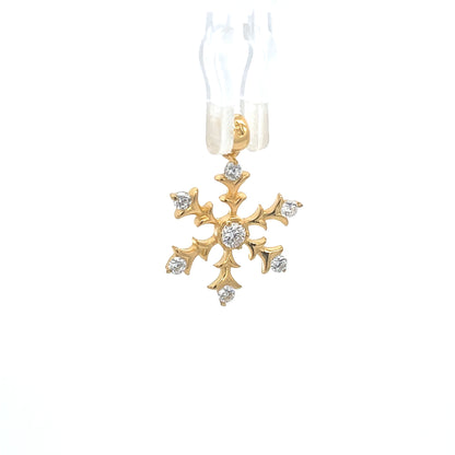 Gold-Plated Snowflake Pendant with Cubic Zirconia