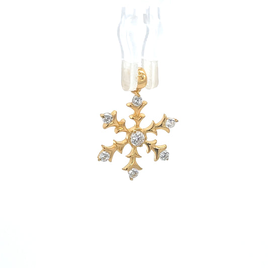 Gold-Plated Snowflake Pendant with Cubic Zirconia