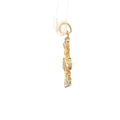 Gold-Plated Snowflake Pendant with Cubic Zirconia