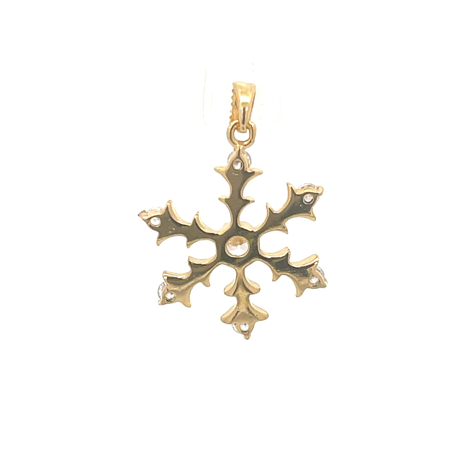 Gold-Plated Snowflake Pendant with Cubic Zirconia