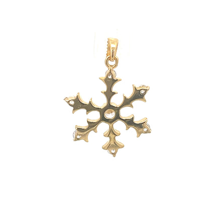 Gold-Plated Snowflake Pendant with Cubic Zirconia