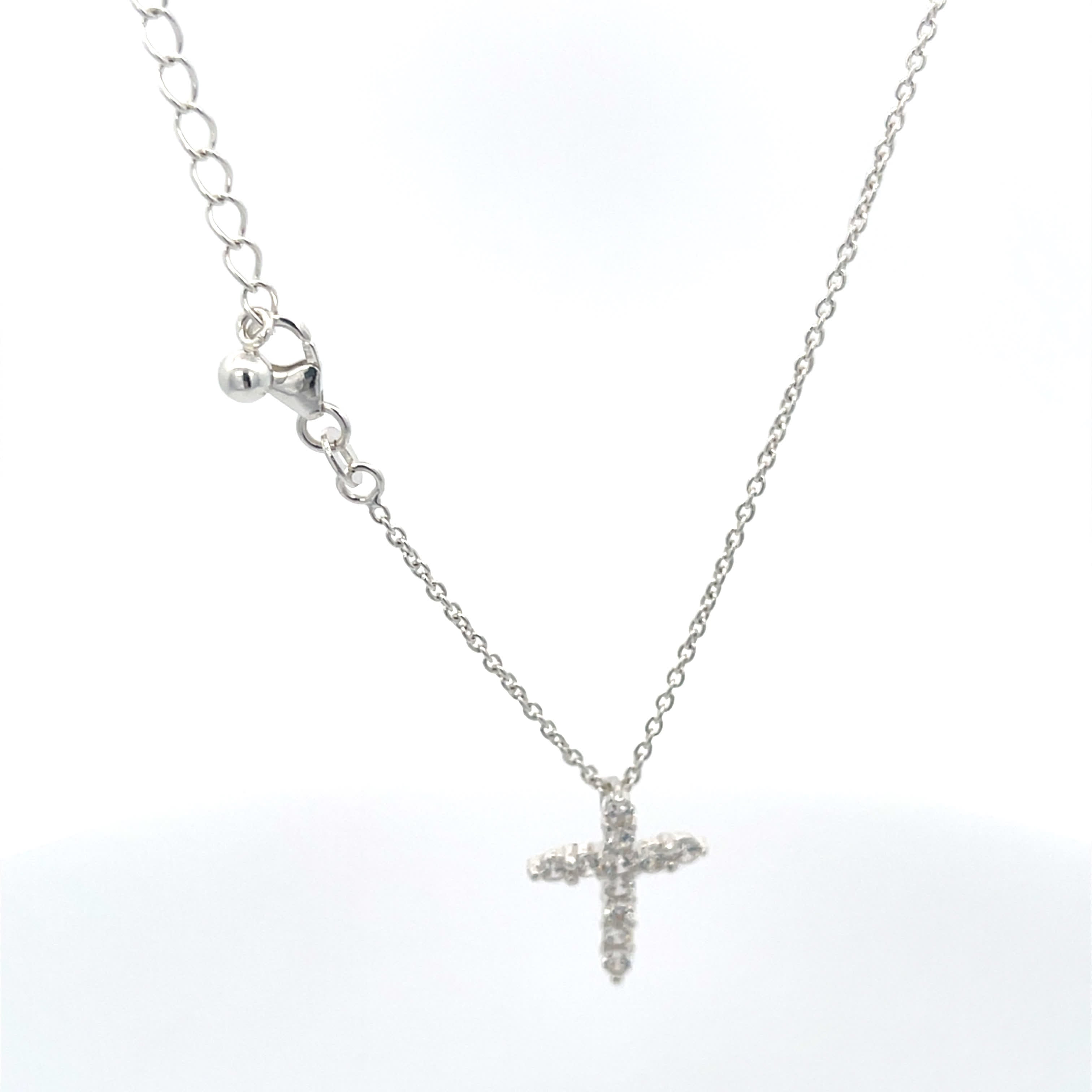 cubic zirconia Cross pedant with chain 