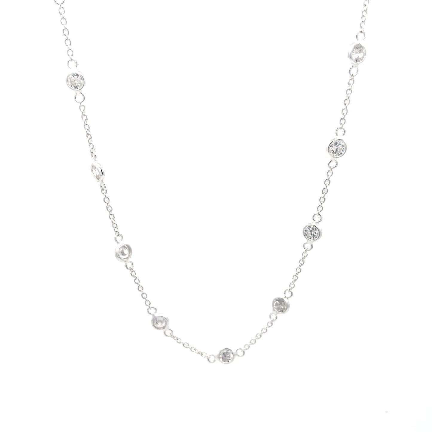 925 Silver Delicate Beaded Necklace for Women and Teens