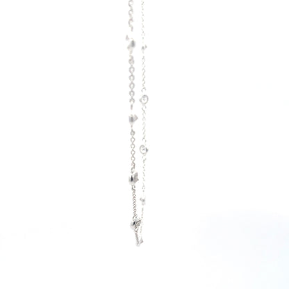 925 Silver Delicate Beaded Necklace for Women and Teens