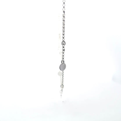 925 Silver Layered Necklace with Silver Disks for Women and Teens
