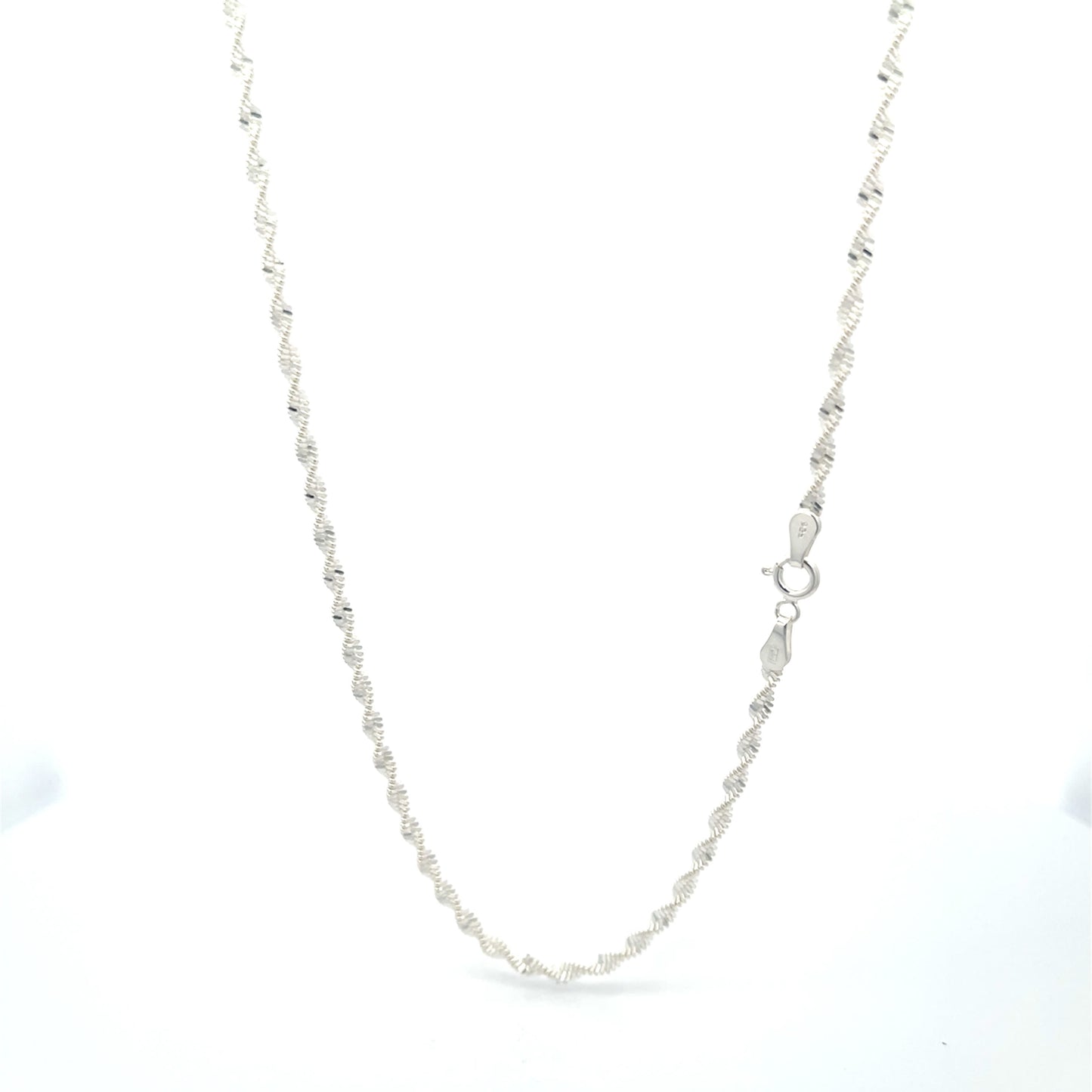 Silver Helix 925 Sterling Silver Twisted Rope Chain Necklace