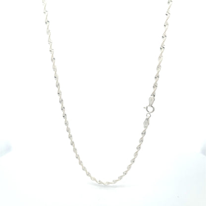 Silver Helix 925 Sterling Silver Twisted Rope Chain Necklace