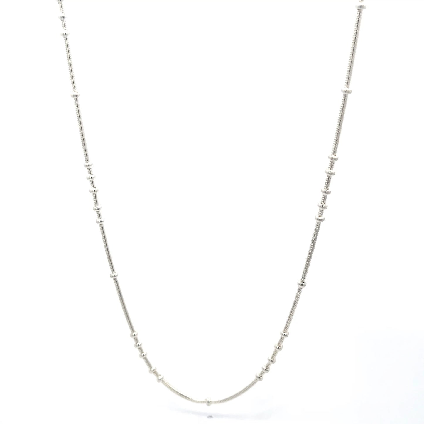 Orbit Flow 925 Sterling Silver Beaded Snake Chain Necklace