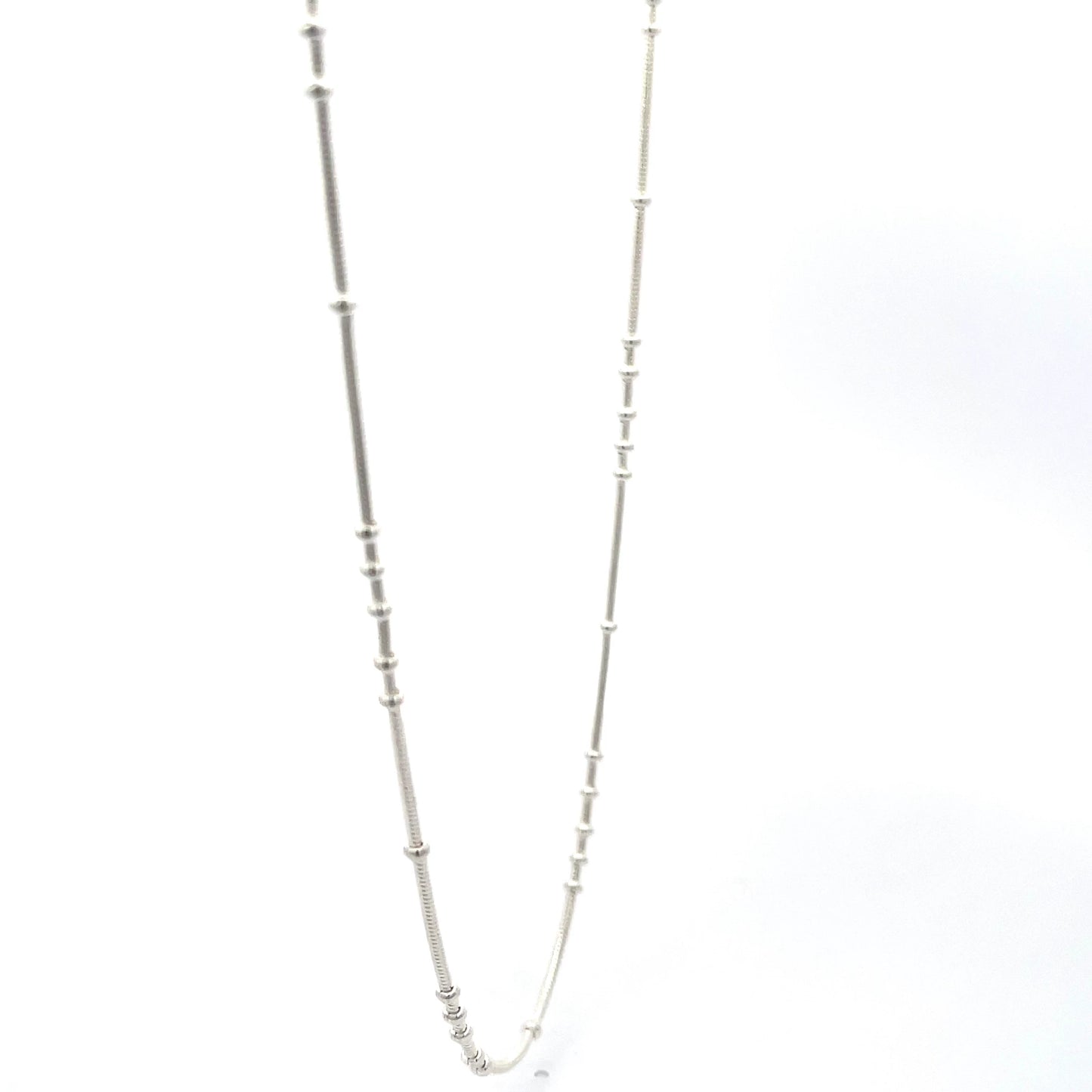 Orbit Flow 925 Sterling Silver Beaded Snake Chain Necklace