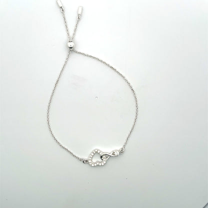 Heart infinity adjustable bracelet