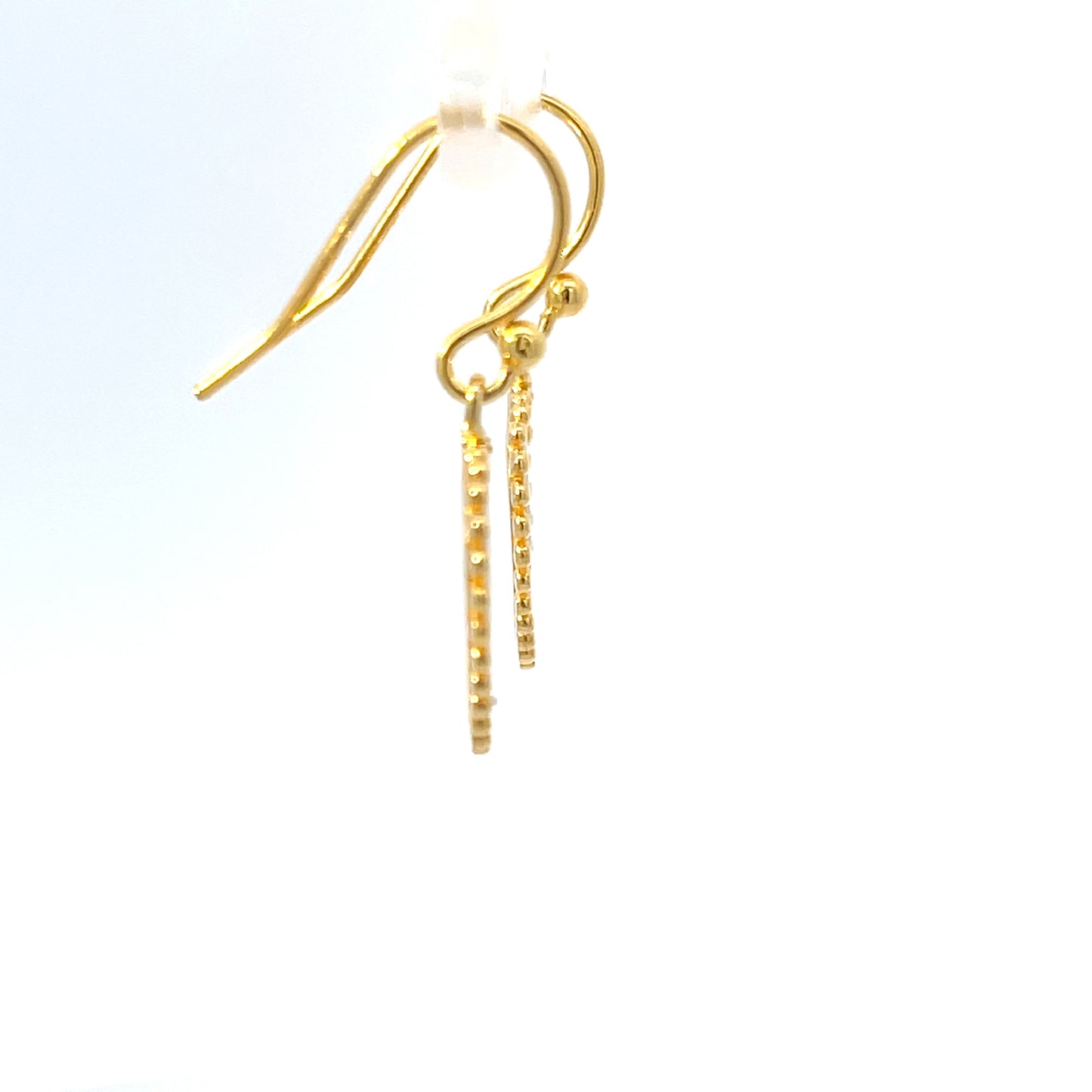 925 Silver Gold-Plated Heart Drop Earrings with Mother of Pearl