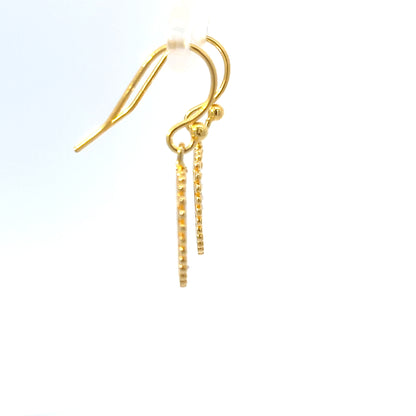 925 Silver Gold-Plated Heart Drop Earrings with Mother of Pearl