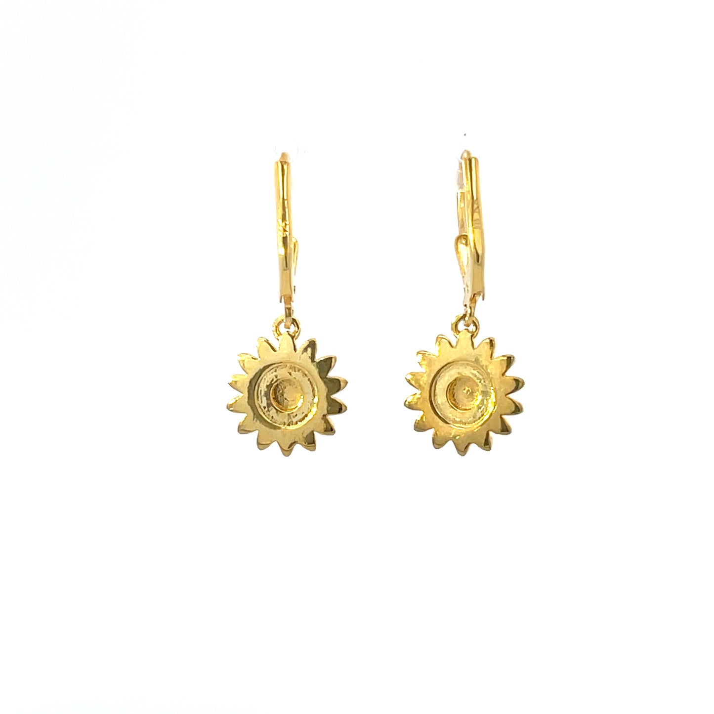 925 Silver Gold-Plated Sunflower Drop Earrings