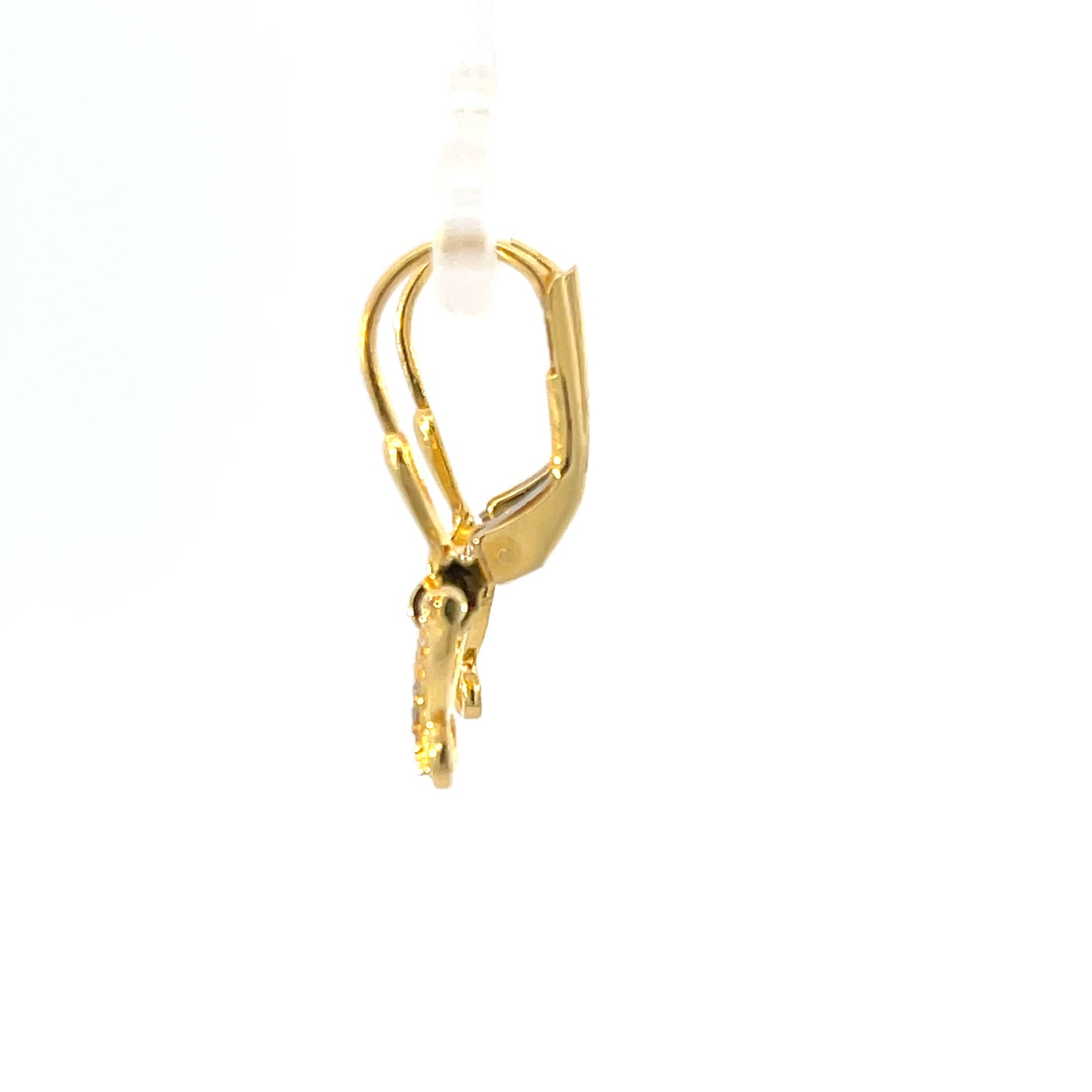 925 Silver Gold-Plated Butterfly Drop Earrings with Cubic Zircon Stones