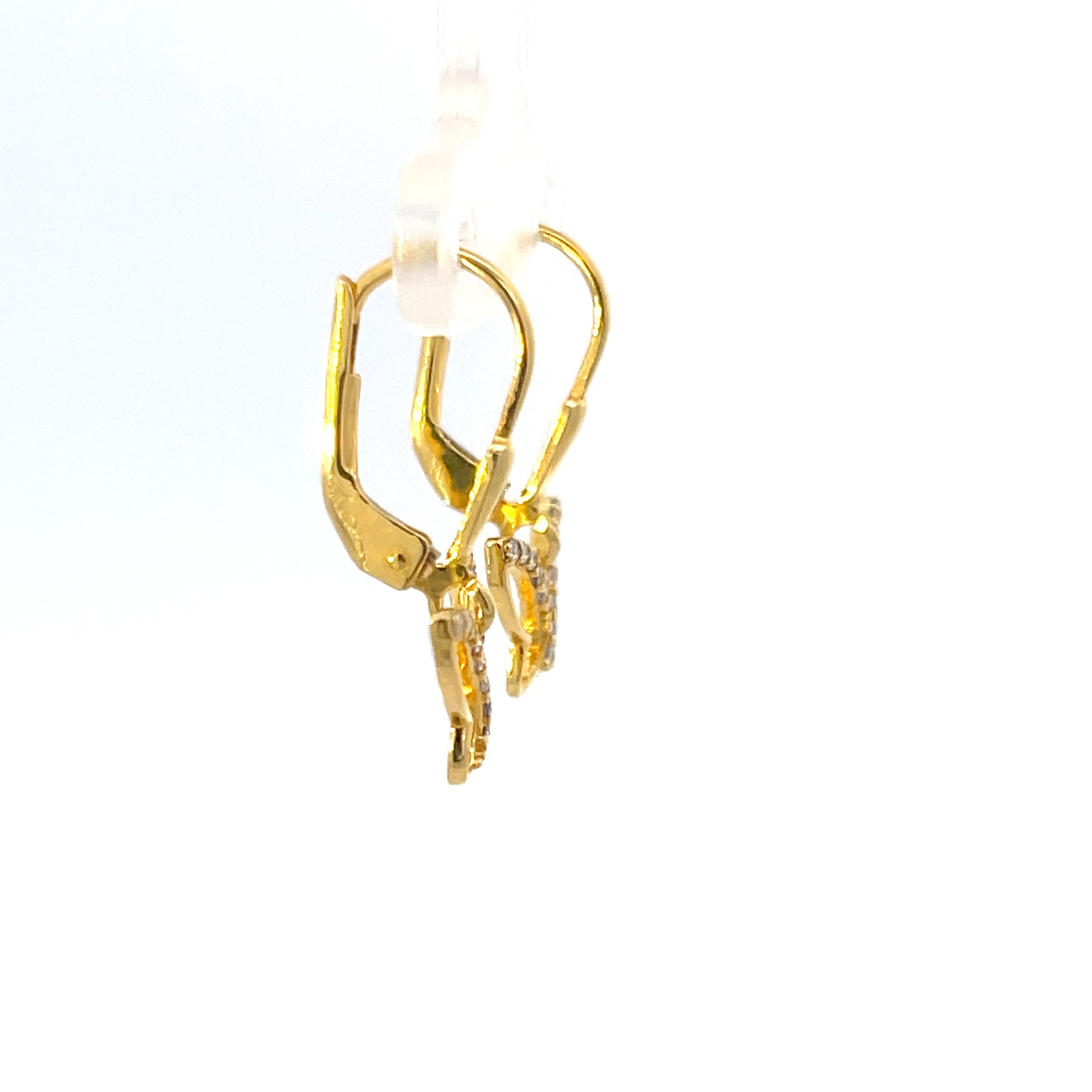 925 Silver Gold-Plated Butterfly Drop Earrings with Cubic Zircon Stones