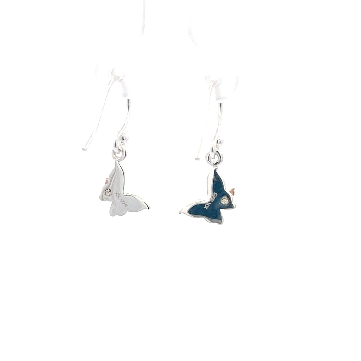 925 Silver Butterfly Drop Earrings