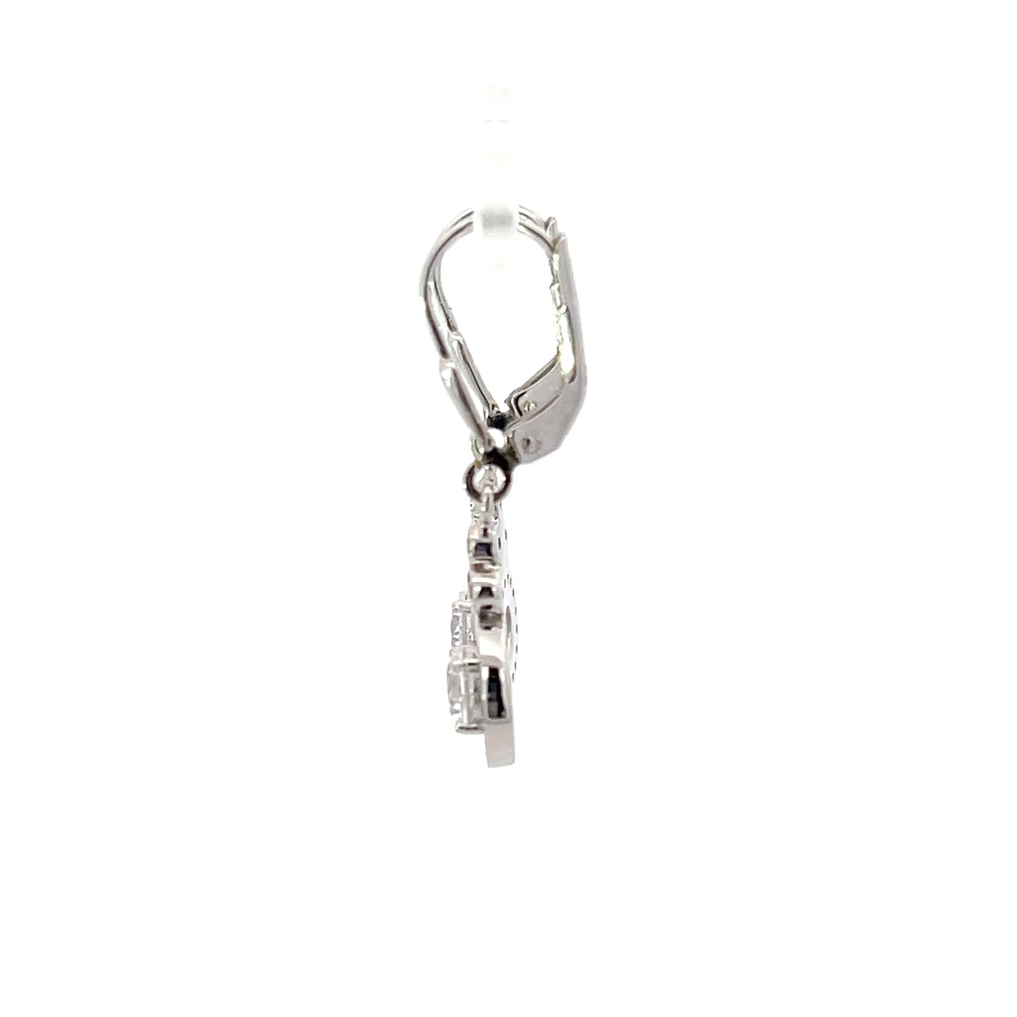 925 Silver Halo Drop Earrings with Clear Zircon