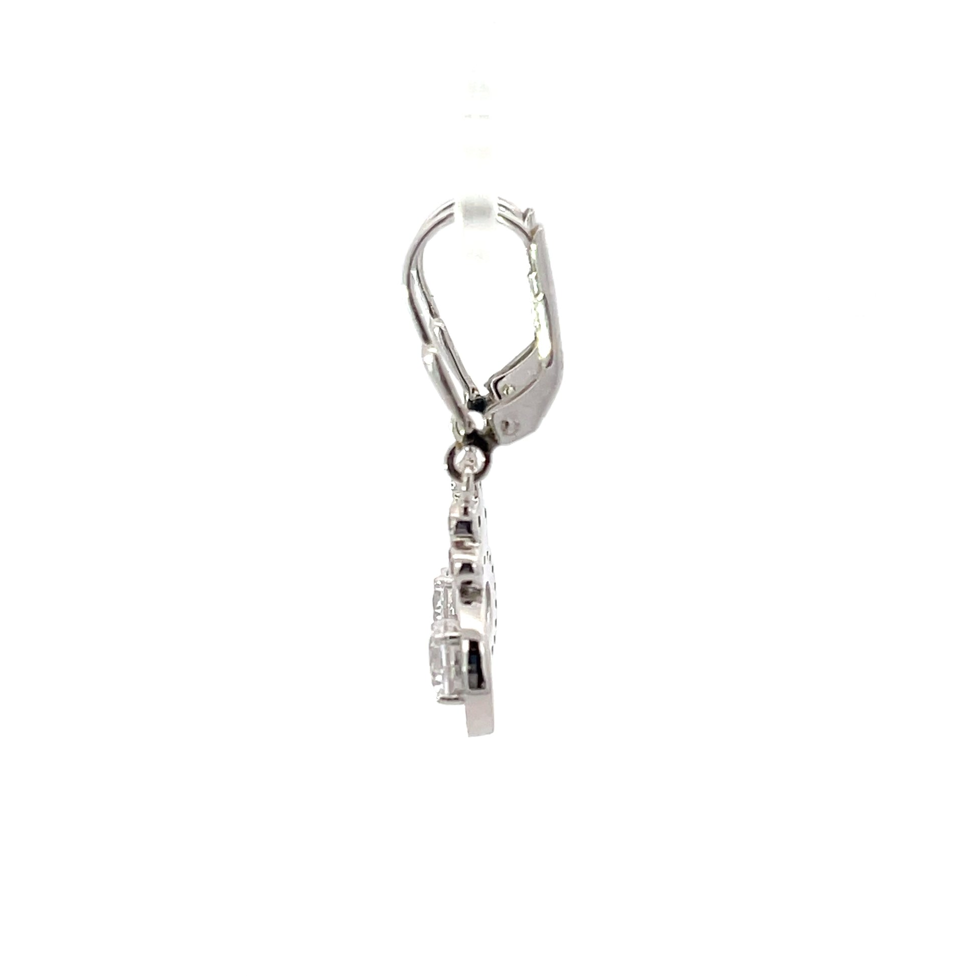 925 Silver Halo Drop Earrings with Clear Zircon