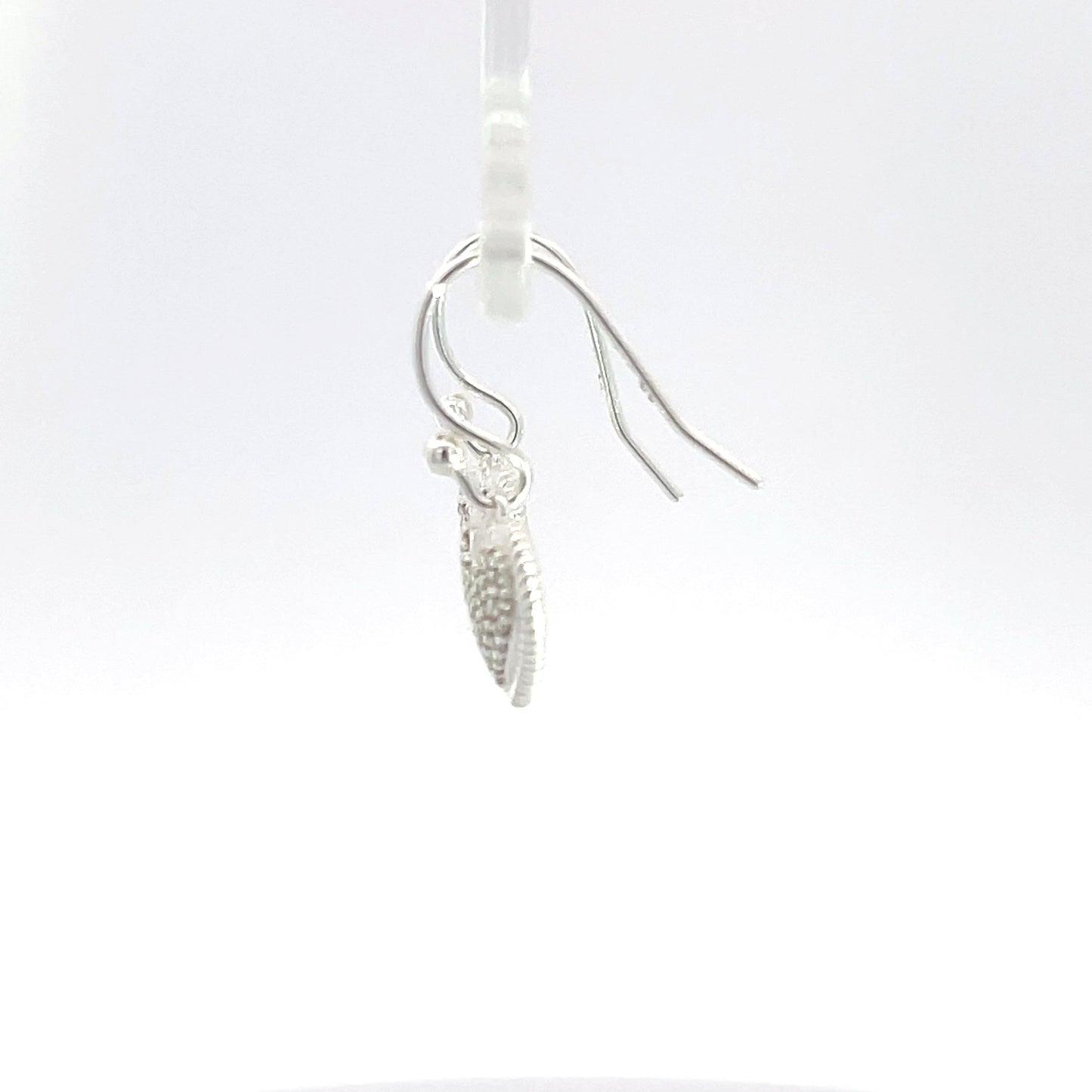 Ohrringe Herz-Anhänger aus 925er Sterlingsilber mit Pavé-Fassung