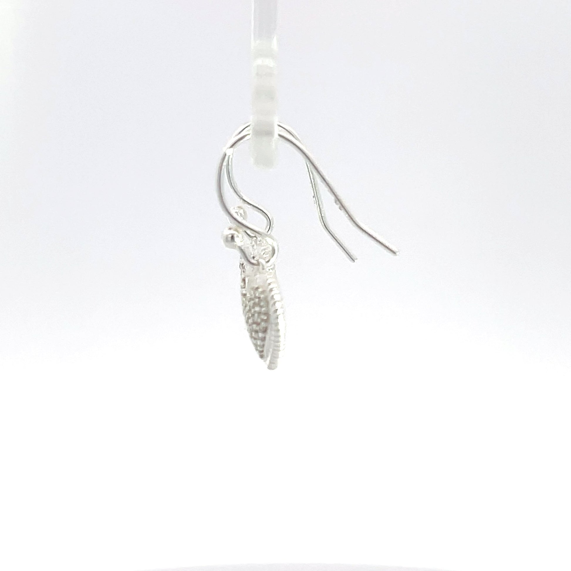 Ohrringe Herz-Anhänger aus 925er Sterlingsilber mit Pavé-Fassung