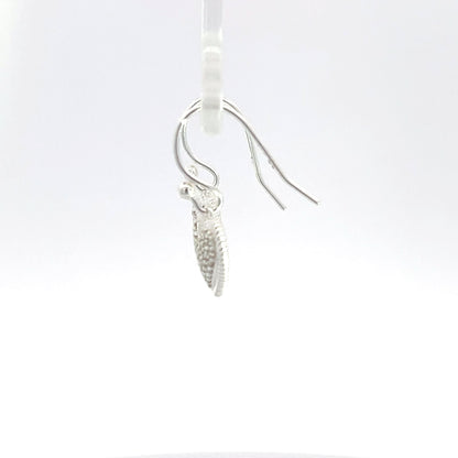 Ohrringe Herz-Anhänger aus 925er Sterlingsilber mit Pavé-Fassung