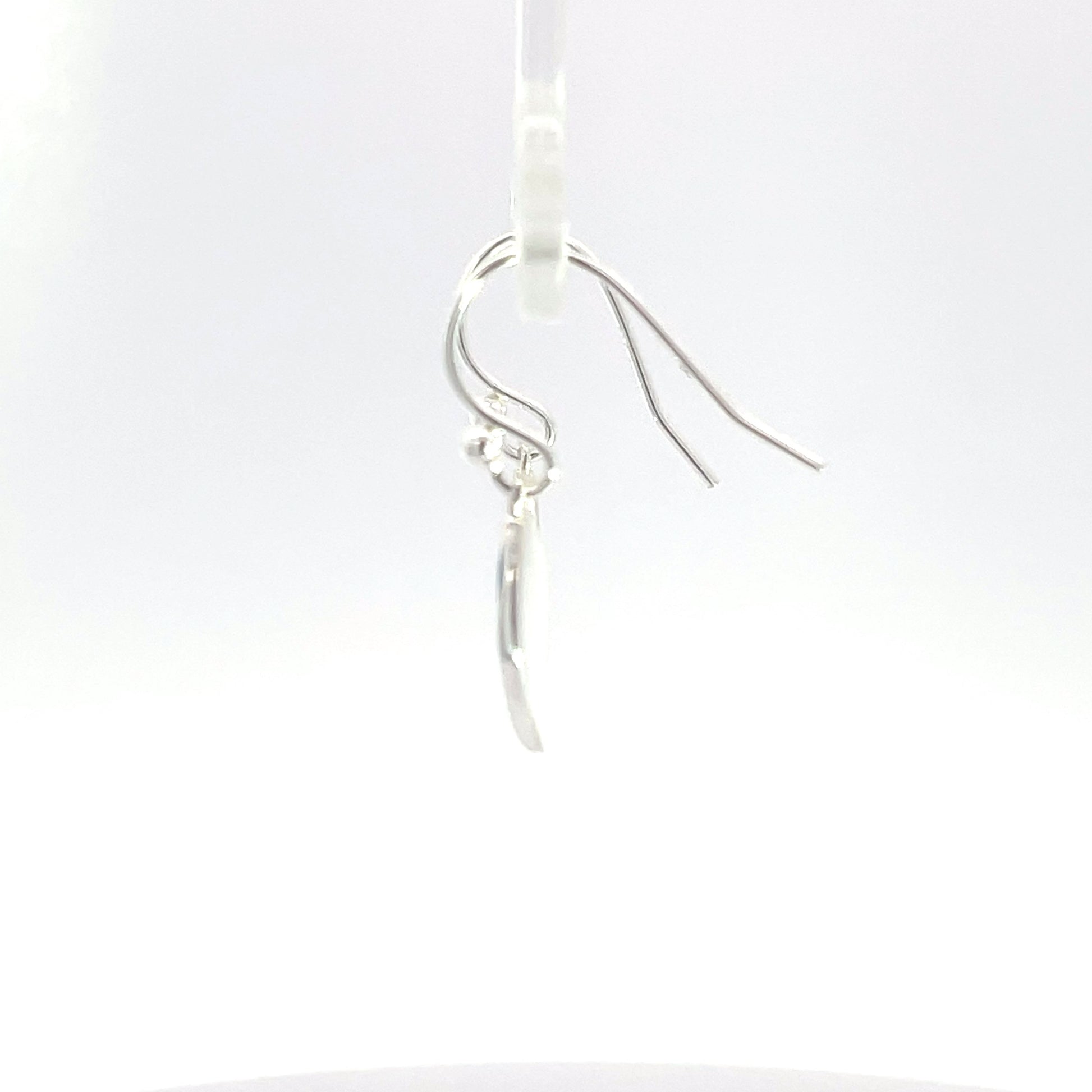 925 Silver Blue Enamel Leaf Drop Earrings
