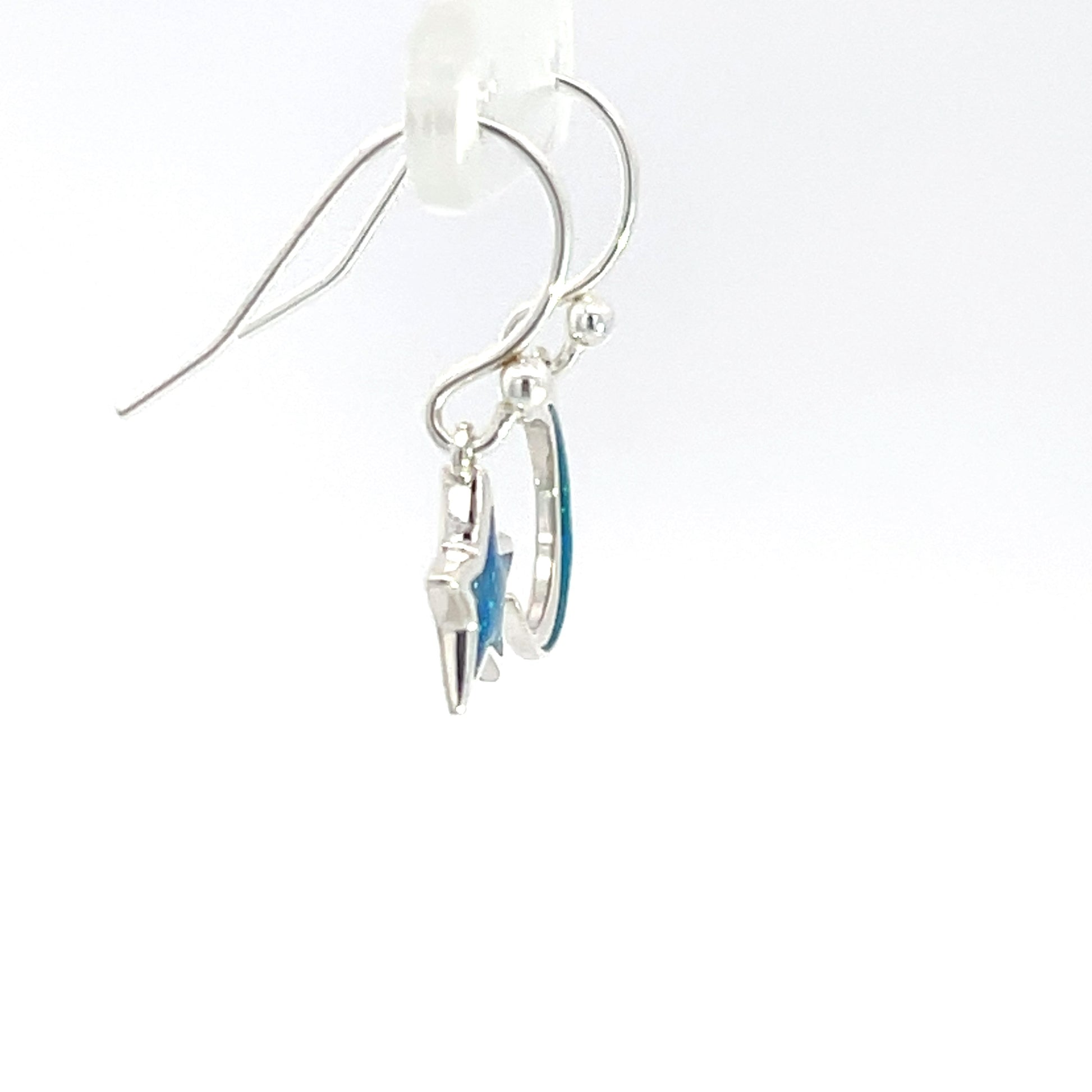 Ohrringe, Himmelsmond und Sterne, asymmetrisch, aus 925er Silber