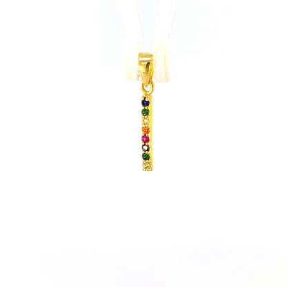 Regenbogen-Bar-Anhänger aus 925er Sterlingsilber, vergoldet