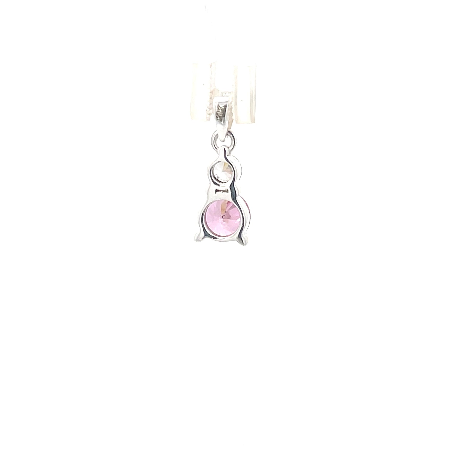 Anhänger aus 925er Silber mit rosa und klaren Zirkonia