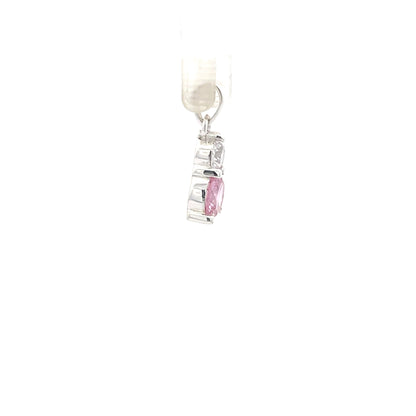 Anhänger aus 925er Silber mit rosa und klaren Zirkonia
