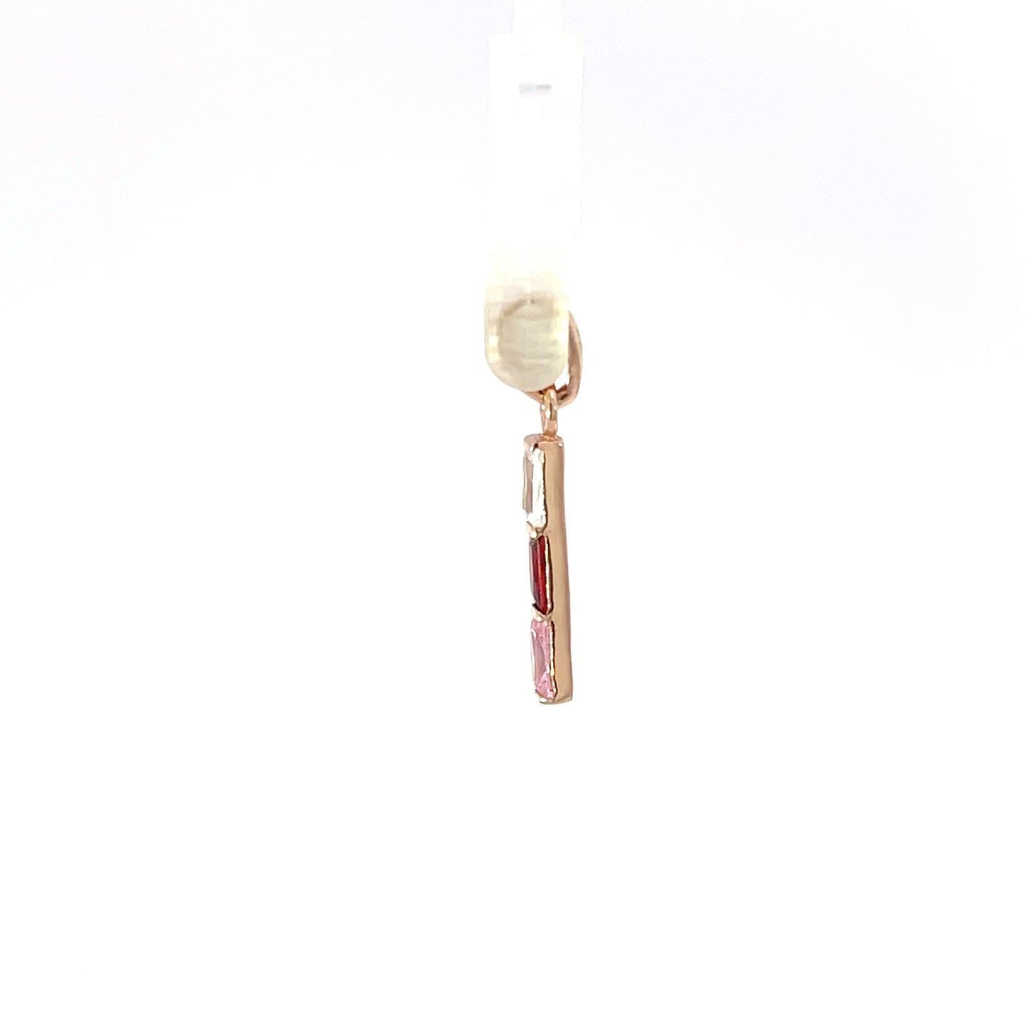 925 Silver Rose Gold-Plated Triple Stone Bar Pendant