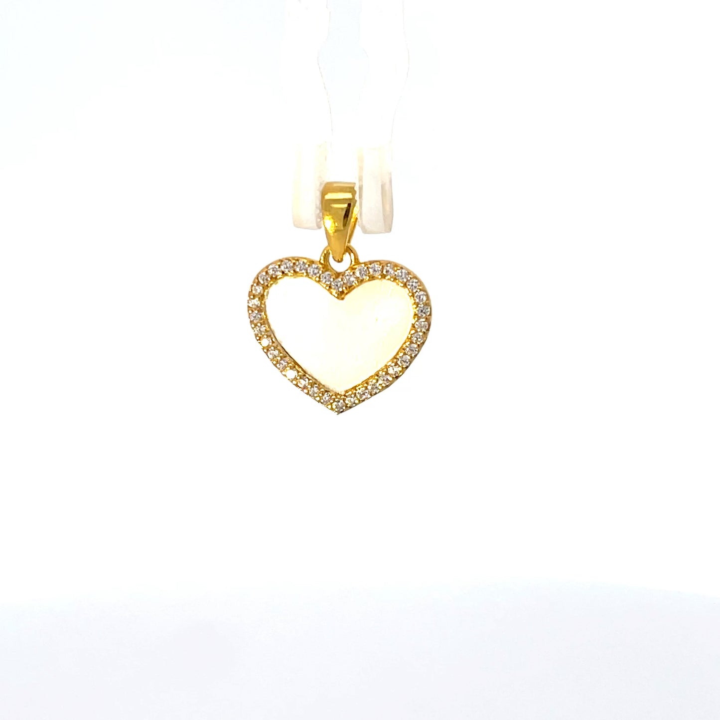 925 Silver Gold-Plated Mother of Pearl Heart Pendant