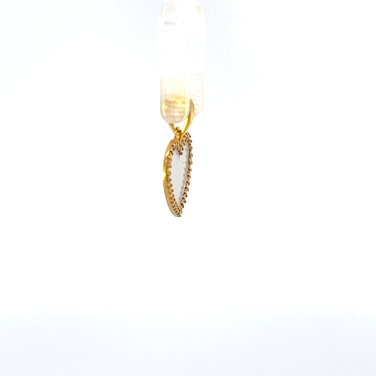 925 Silver Gold-Plated Mother of Pearl Heart Pendant