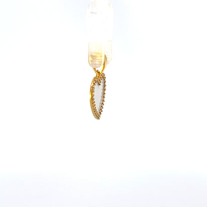 925 Silver Gold-Plated Mother of Pearl Heart Pendant