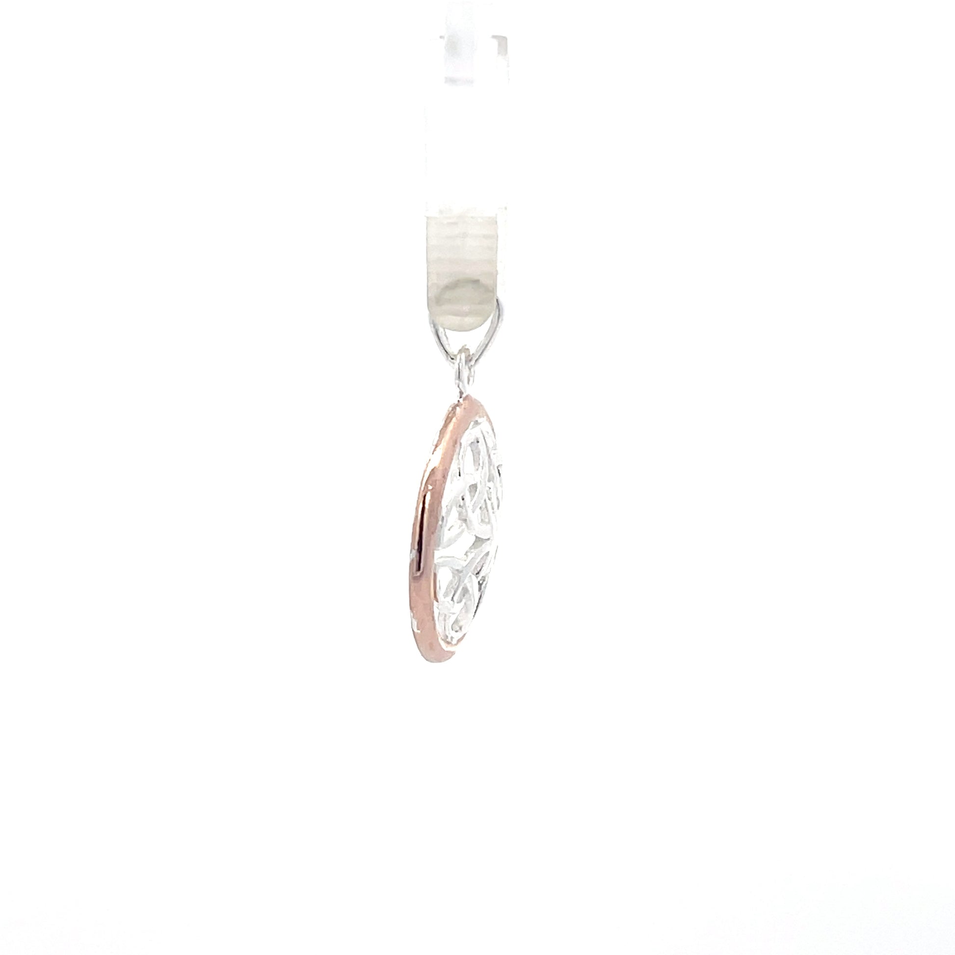 925 Silver Two-Tone Celtic Knot Circle Pendant