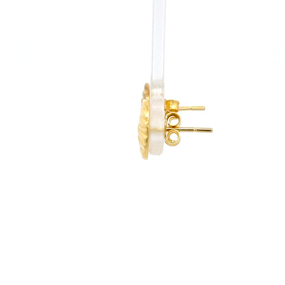 Ohrstecker aus 925er Silber, vergoldet, strukturiert