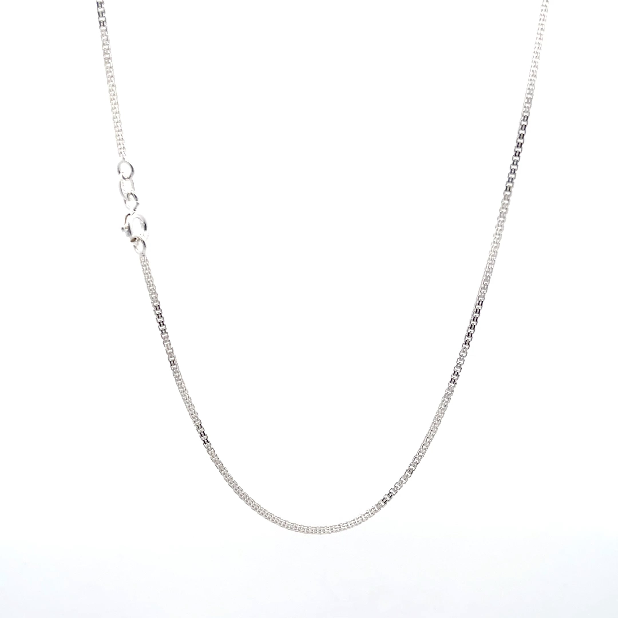 925er Silber Halskette mit eleganter Gliederkette – Klassisches Finish 40 cm