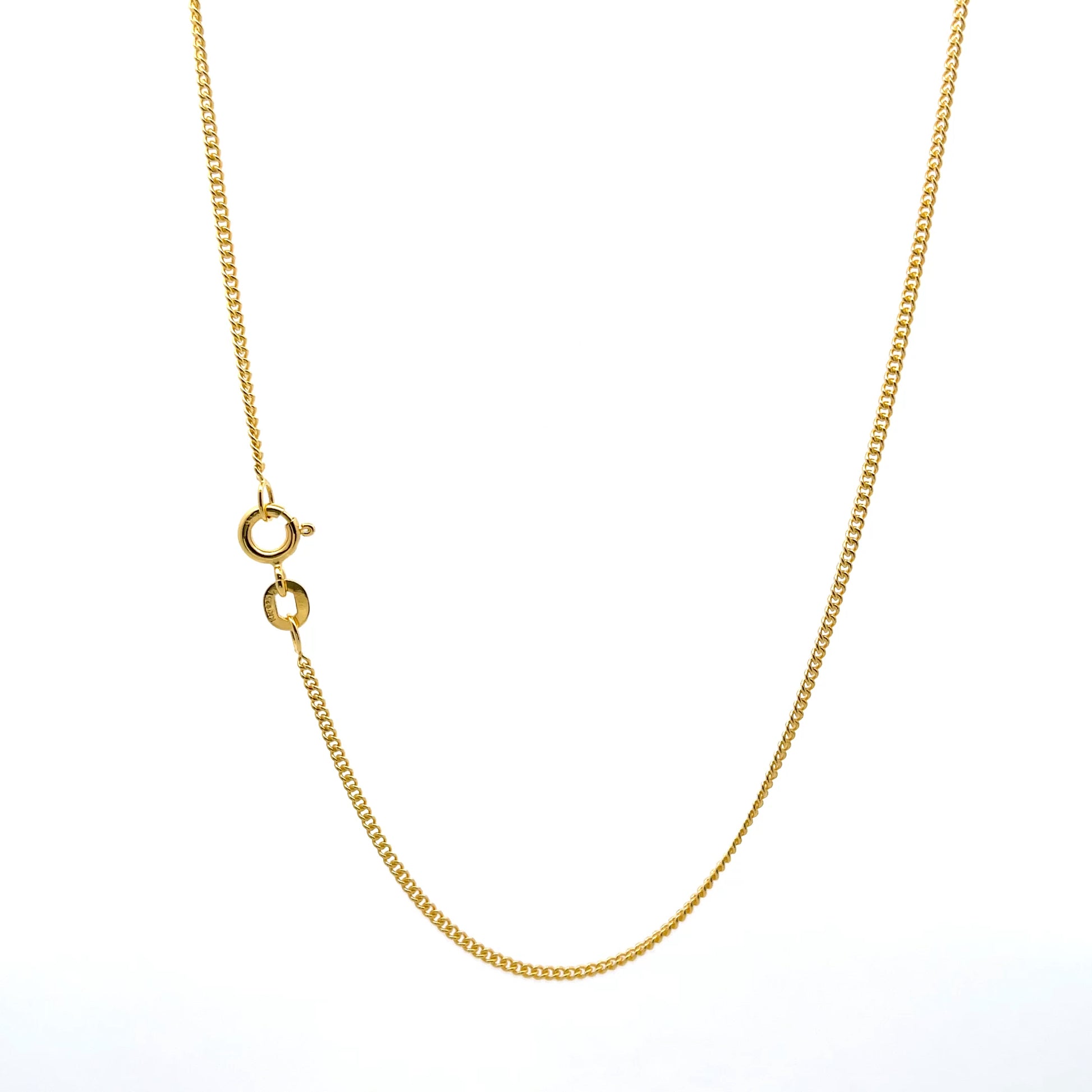 925 Silver Classic Gold Finish Curb Chain 40 cm