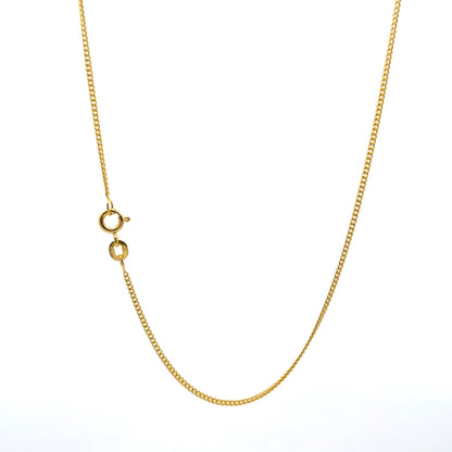 925 Silver Classic Gold Finish Curb Chain 40 cm