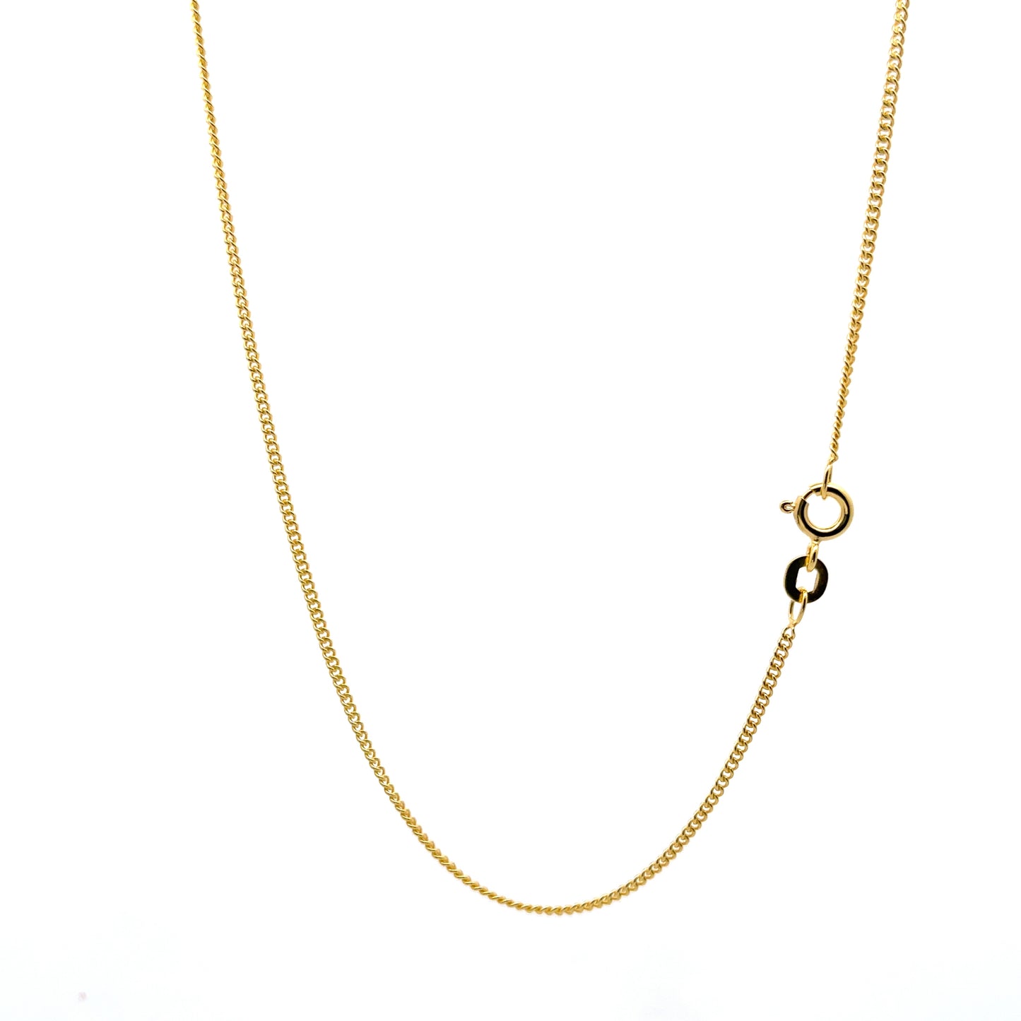 925 Silver Classic Gold Finish Curb Chain 40 cm